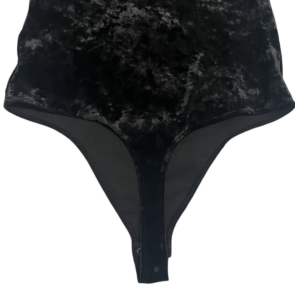 Good American Black Crushed Velvet Tank Bodysuit size 4/XL - Picture 5 of 10